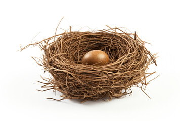 a birds nest is shown on a white background, in the style of tumblewave created with Generative Ai