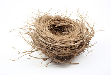 a birds nest is shown on a white background, in the style of tumblewave created with Generative Ai