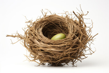 a birds nest is shown on a white background, in the style of tumblewave created with Generative Ai