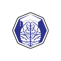 Brain and graduation cap icon design. Educational and institutional logo design.
