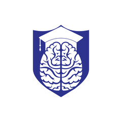 Brain and graduation cap icon design. Educational and institutional logo design.
