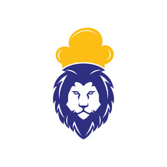 Chef lion vector logo design template. Food restaurant logo concept.
