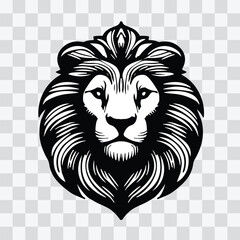 lion head portrait illustration, black color lion vector