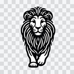 lion head portrait illustration, black color lion vector