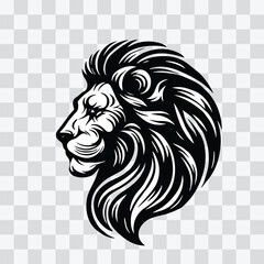 lion head portrait illustration, black color lion vector