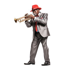 man playing the trumpet - obrazy, fototapety, plakaty