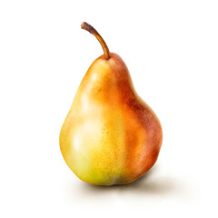image of a pear with an artistic watercolour style, isolated white background created with Generative Ai