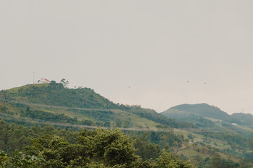 landscape view of green mountain tops
