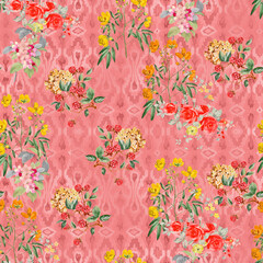 Abstract modern multi color floral pattern, Flowers pattern, 