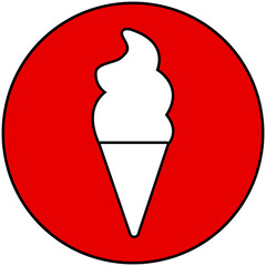 Ice cream button icon without background