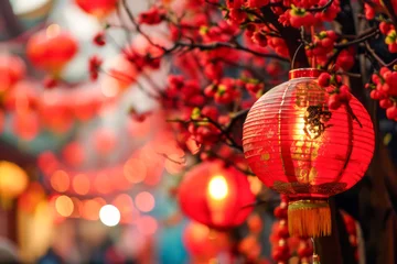 Fototapeten Red lanterns during Chinese lantern festival © eyetronic