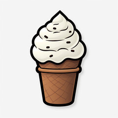 A Cup ice cream Sticker Clipart on a White Background created with Generative Ai