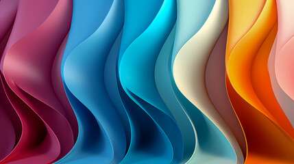Colorful abstract background with curved lines. 3d rendering, 3d illustration. - obrazy, fototapety, plakaty