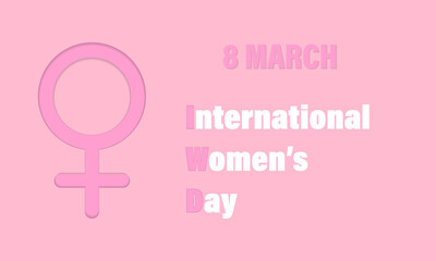 International Women Day poster. 8 march minimalistic banner. Vector illustration