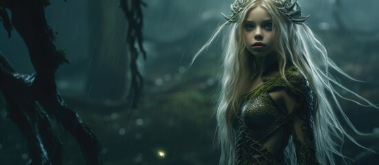 Elf girl in dark forest iteration