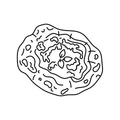 Pizza color element. Cartoon street food.