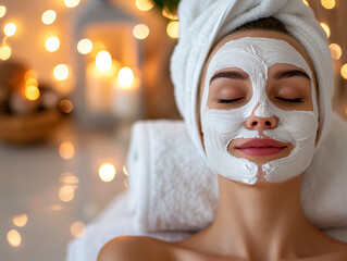 woman with facial mask