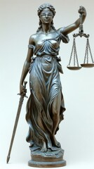 A statue of lady justice holding a sword and scales