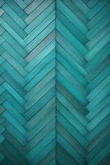 Turquoise oak wooden floor background. Herringbone pattern parquet backdrop