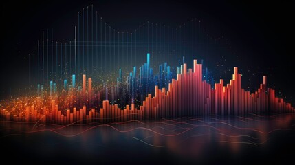 Visualization of digital analytics data, financial graph