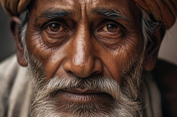 portrait of a poor old Indian man 