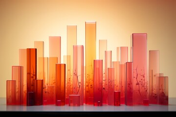 Crisp snapshots of translucent rulers aligned in a geometric composition against a coral-colored background