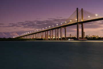 Newton Navarro Bridge in Natal City at Night