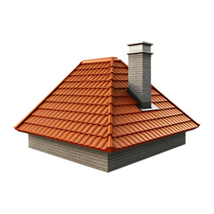Naklejka premium Tile roof chimney isolated on transparent background