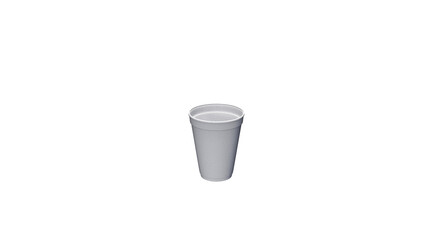 White cup with lid on white background with white background. On isolated background