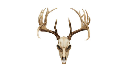 Deer, Buck Skull Wildlife Elegance. Majestic Deer Skull with Antlers - PNG Clipart for Hunting and Trophy Design Art.
