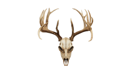 Deer, Buck Skull Wildlife Elegance. Majestic Deer Skull with Antlers - PNG Clipart for Hunting and Trophy Design Art.