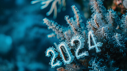 Fototapeta na wymiar 2024 coral underwater background