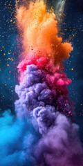 Explodierendes Pulver in verschiedenen Farben