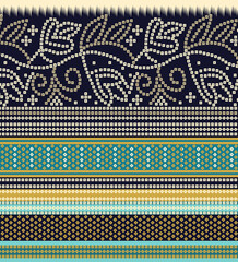 Seamless colorful chuniri border pattern, bandana seamless pattern Block print pattern Chuniri pattern, Seamless dotted flower pattern