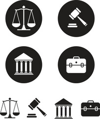 free vector law and justice icons set