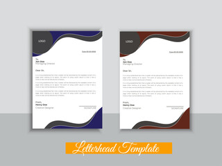 Modern and professional corporate company business letterhead template design 