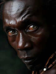 studio portrait of an African tribal man