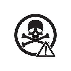 Chemical hazard icon, dangerous for the environment substance warning symbol vector illustration design