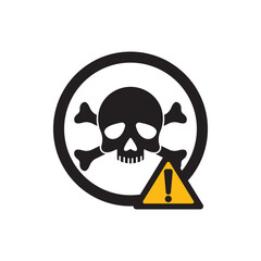 Chemical hazard icon, dangerous for the environment substance warning symbol vector illustration design