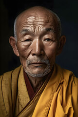 studio portrait of an shaolin monk  - obrazy, fototapety, plakaty