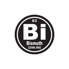 Bismuth chemistry icon,chemical element in the periodic table