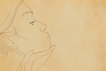 Fototapeta premium female silhouette drawing hand illustration digital, in the style of minimalist canvases