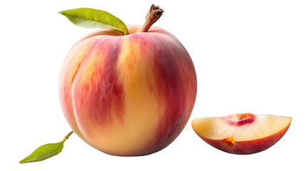 Peach isolated on white transparent background PNG 