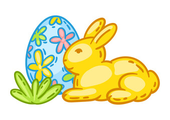 Happy Easter cute object illustration.
