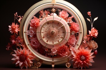 Exquisite arrangement of transparent protractors forming an elegant pattern on a rose-colored background