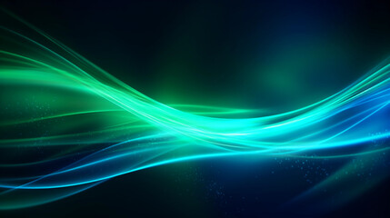 abstract futuristic background with green blue glowing neon moving high speed wave lines and bokeh lights. Data transfer concept Fantastic wallpaper 