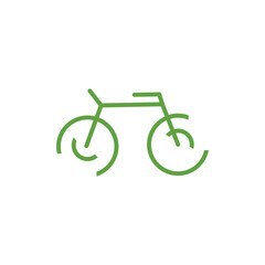 Fototapeta premium Green eco bicycle on white background