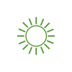 Green sun on white background