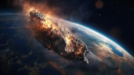 Meteor going straight to earth and was destroyed before crashing into the earth.