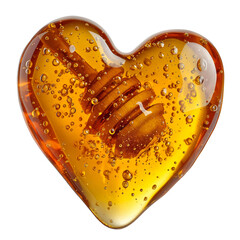 A studio photo of a heart-shaped honey design, ideal for Valentine's Day themes and romantic celebrations.